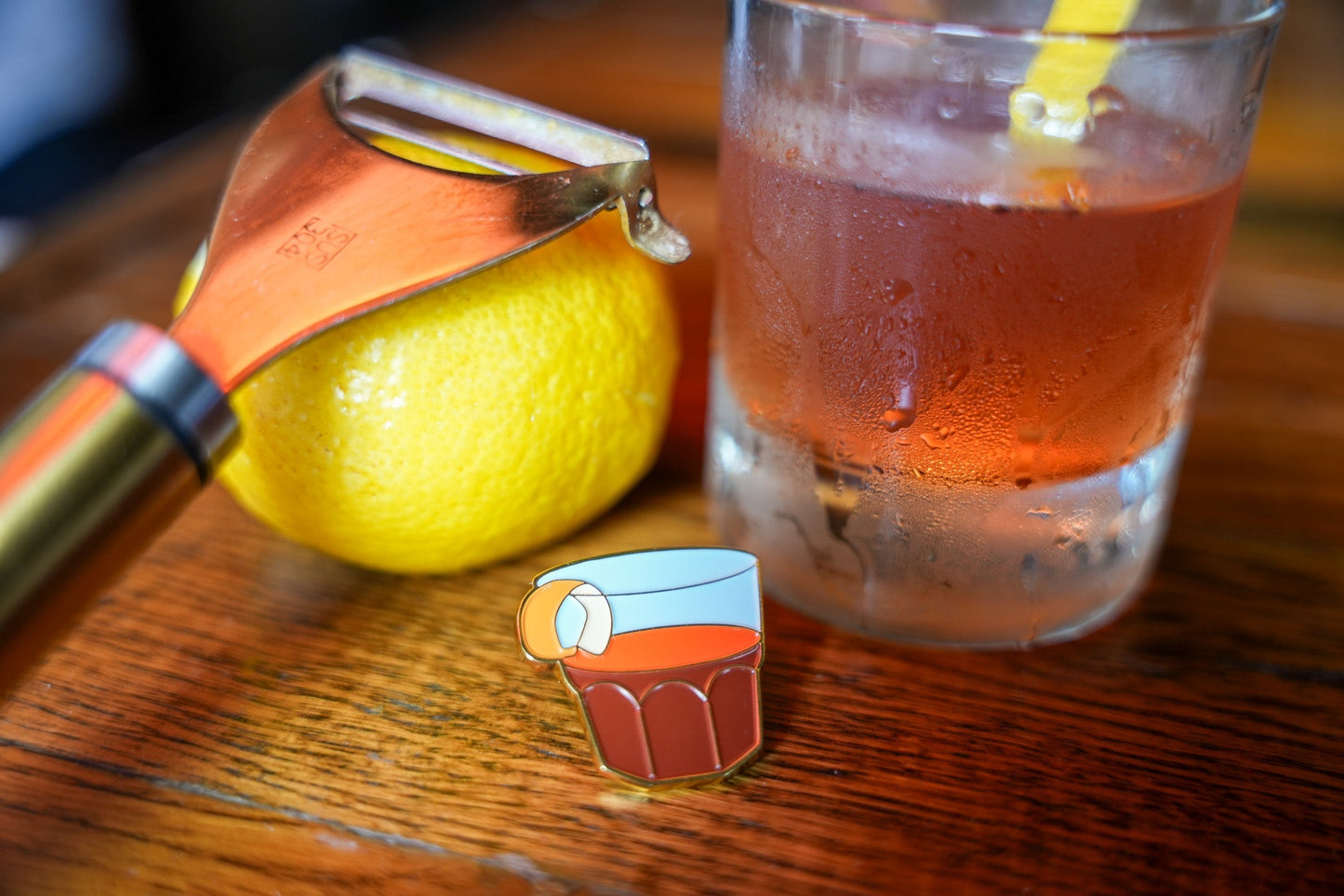 Sazerac Enamel Pin - Dirty Coast Press