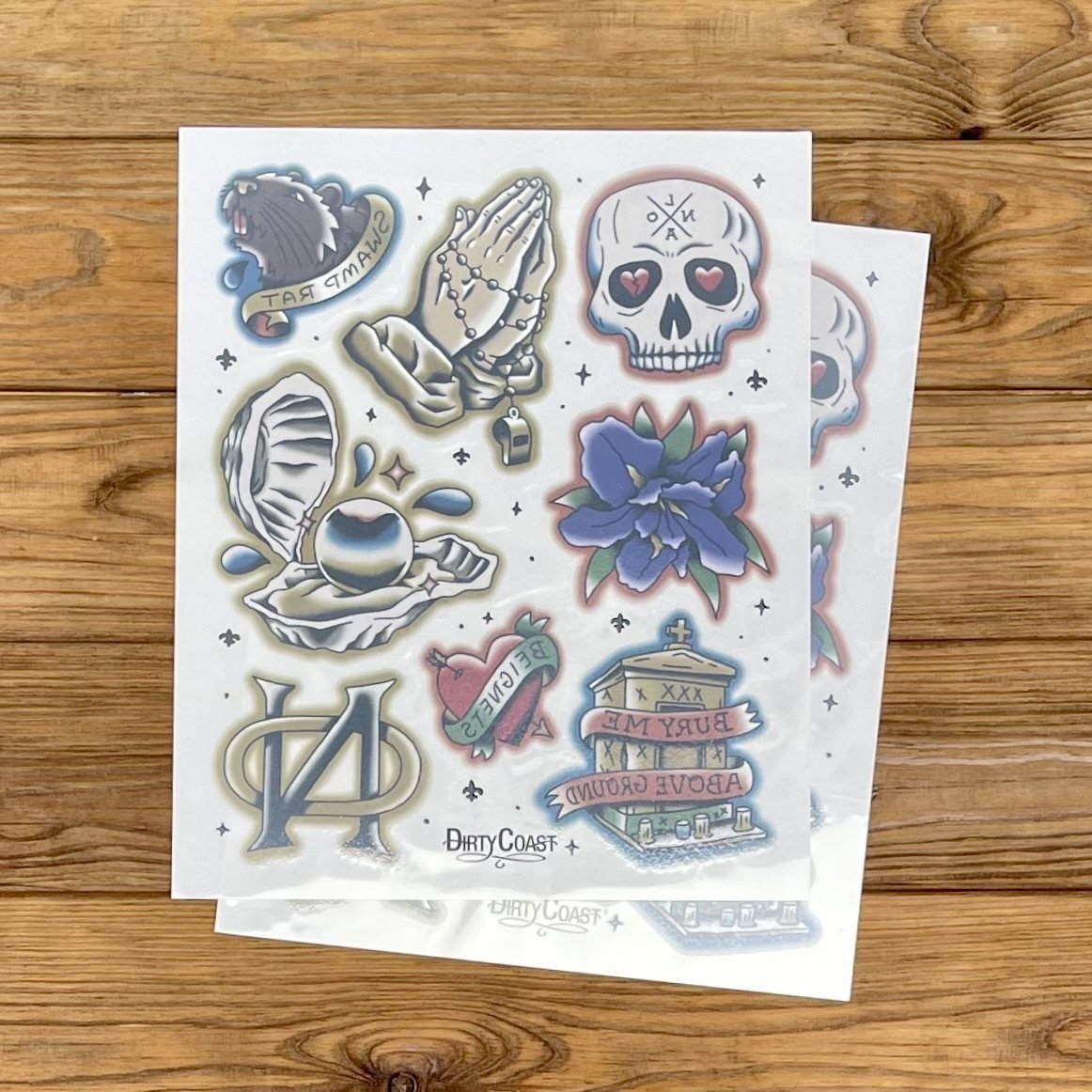Temporary Tattoo Flash Sheet - Fall/Winter Edition - Dirty Coast Press