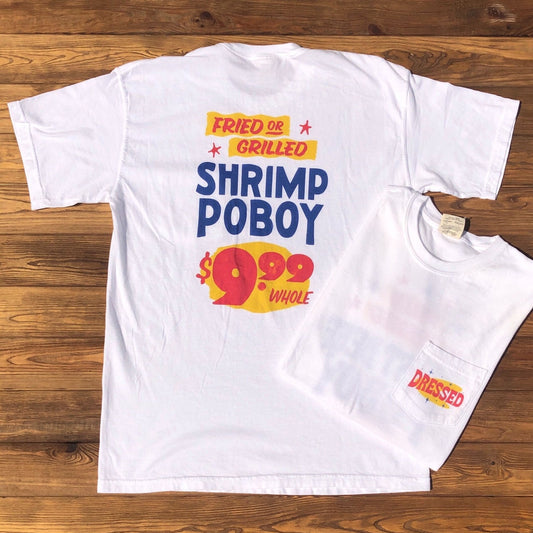 Dressed Shrimp Po'Boy Pocket Tee - Dirty Coast Press